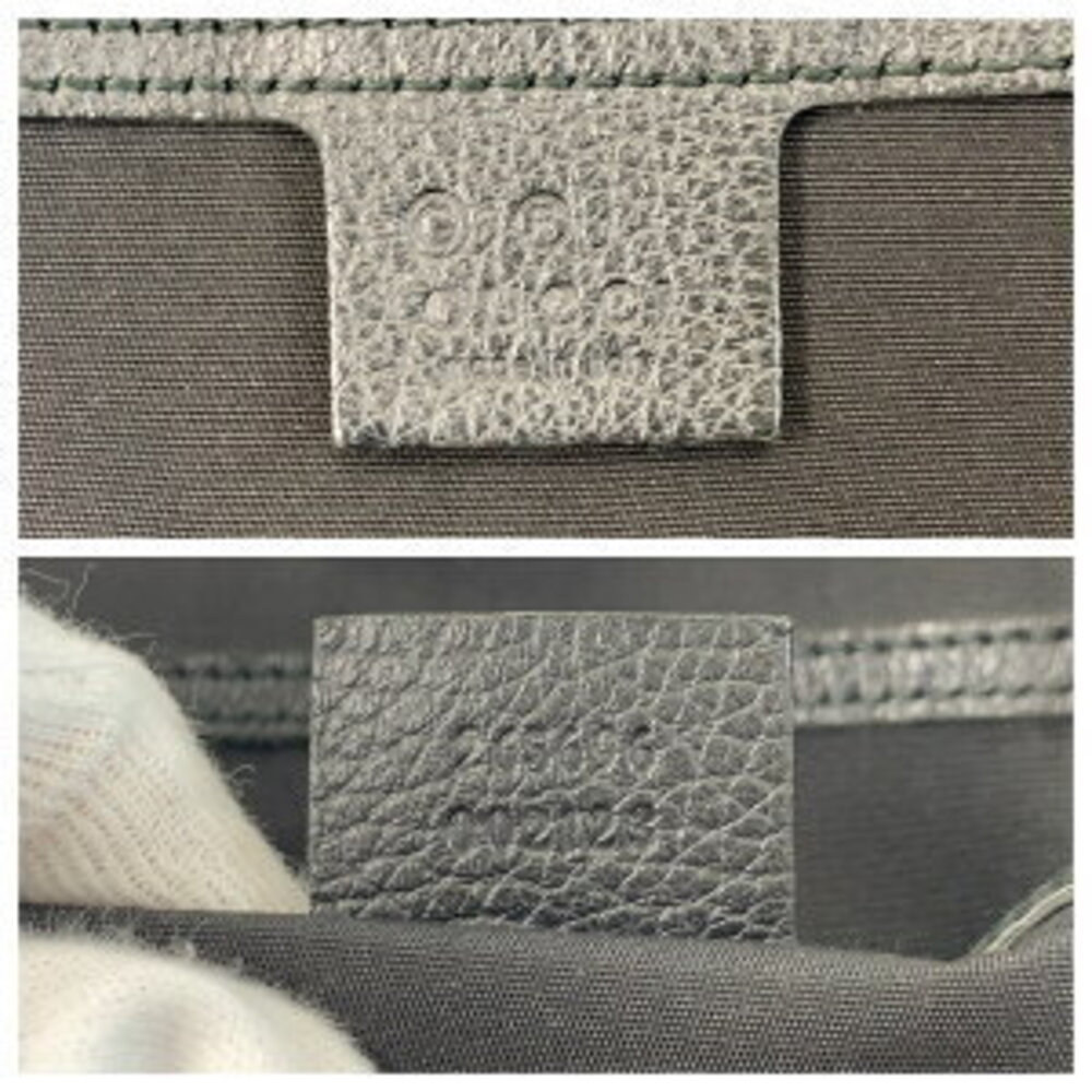 Gucci Black GG Leather Shoulder Canvas Tote Bag - Picture 4 of 10